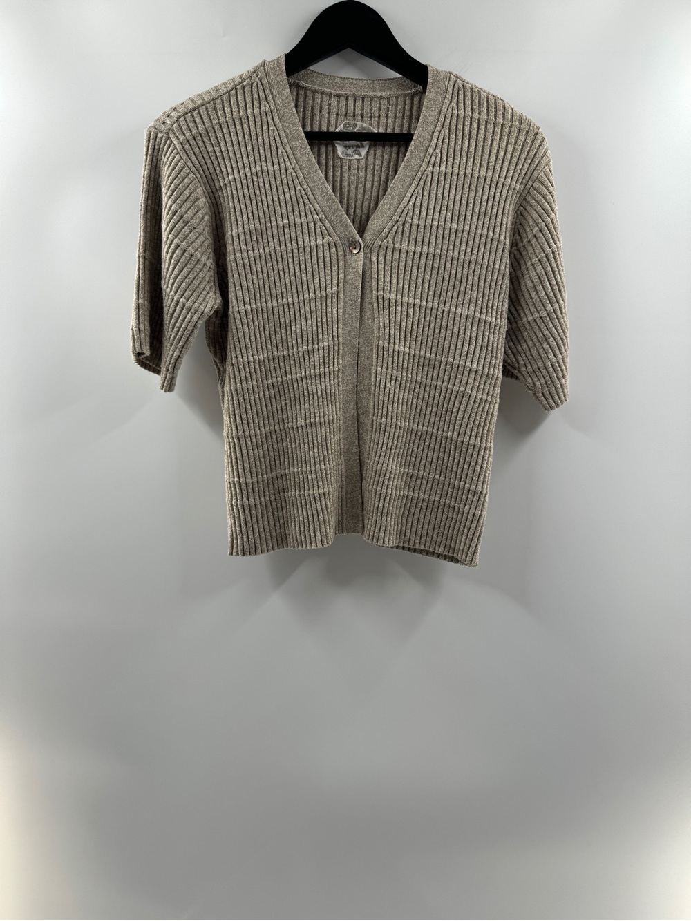 Torrey Pines Khaki Ribbed Single Button Cardigan Women's Medium